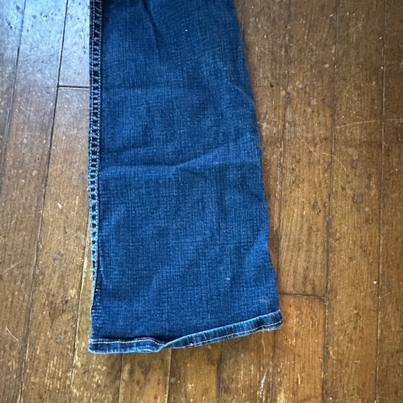 Shyanne Women's Blue Relaxed Jeans with Tan Embroidery - Picture 8 of 8